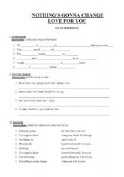 English worksheet: Nothuing gonna change my love for you