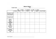 English worksheet: behavior tracking sheet