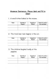 English worksheet: Grammar Exercise