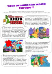 English Worksheet: Tour around the world 1/2 - Talk, read and find the correct answer