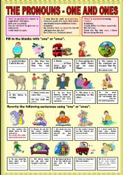 English Worksheet: The Pronouns - one and ones