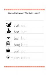 English worksheet: Halloween Words to learn