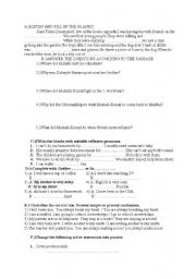 English worksheet: exam for 9th grade