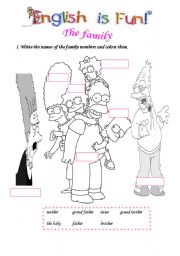 English Worksheet: The family