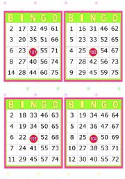 28 BINGO CARDS  (American  Bingo)