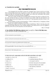 English Worksheet: Parts of the house