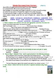 English Worksheet: Words borowed from German  2.      ## all levels ##