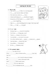 English Worksheet: Grammar revision