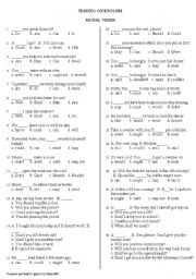 English Worksheet: modals