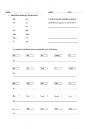 English worksheet: describing people with possessives