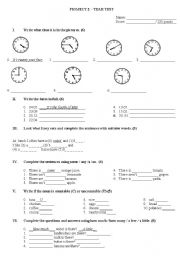 English Worksheet: project 2 year test