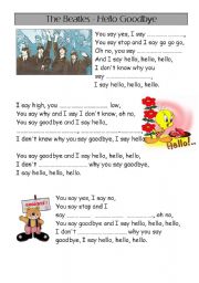 English Worksheet: the Beatles - song - hello goodbye
