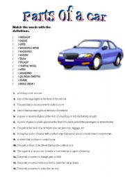 Parts of a car vocabulary practice
