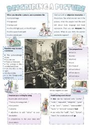 English Worksheet: Describing a picture