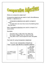 English Worksheet: comperatives