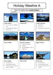 Holiday Weather Information Gap Sheet A