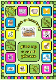 Animals board game + cards + instructions. Fully editable