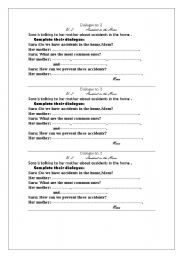 English Worksheet: Accident in the Home