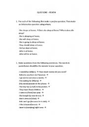 English Worksheet: Questions - Review