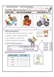 English Worksheet: present and past tense