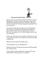 English worksheet: Mark and The Smell of The Soup