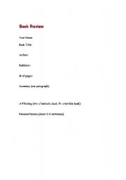 English Worksheet: Book Review