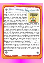 Reading - Three Secrets to Happiness