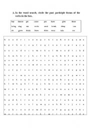 English worksheet: past perfect puzzle