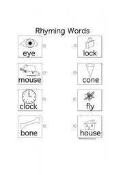 English worksheet: Find the rhyming words