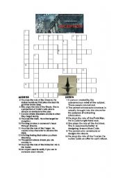 English Worksheet: Inception Crossword
