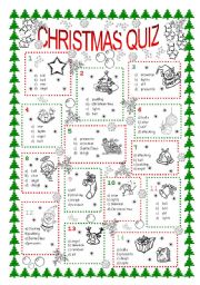 Christmas Quiz Esl Worksheet By Fiolek