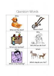 English worksheet: Question Words Reference Sheet