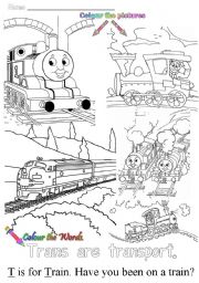 English Worksheet: T is for train