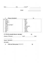 English Worksheet: Plurals 