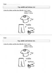 English worksheet: Top, middle and bottom