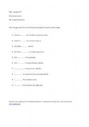 English worksheet: Present perfect 