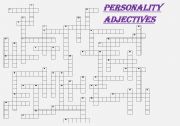 Personality adjectives crossword   (fully editable with key)