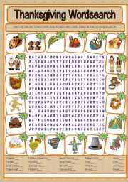 THANKSGIVING DAY WORDSEARCH