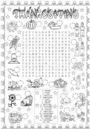 THANKSGIVING WORD SEARCH