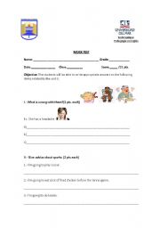 English worksheet: Mock Test