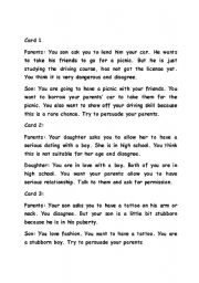 English Worksheet: Parent-Children role play