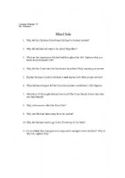 English Worksheet: Blind Side Movie Questions