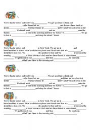English worksheet: Actors Daily Routine