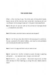 English Worksheet: The Clever Crab