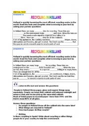 English Worksheet: Recycling in Holland