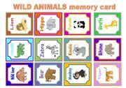 WILD ANIMALS MEMORY CARD GAME