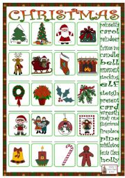 Christmas pictionary worksheets