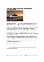 English Worksheet: Hybrid cars