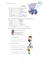 English Worksheet: have got and has got