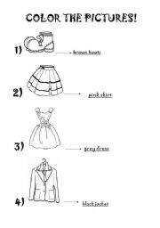 English worksheet: COLORS AND CLOTHES